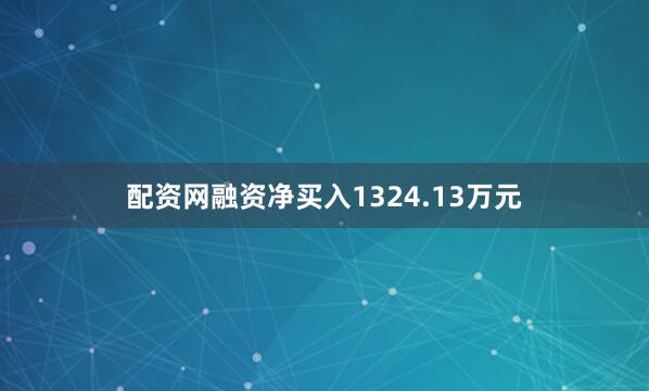 配资网融资净买入1324.13万元